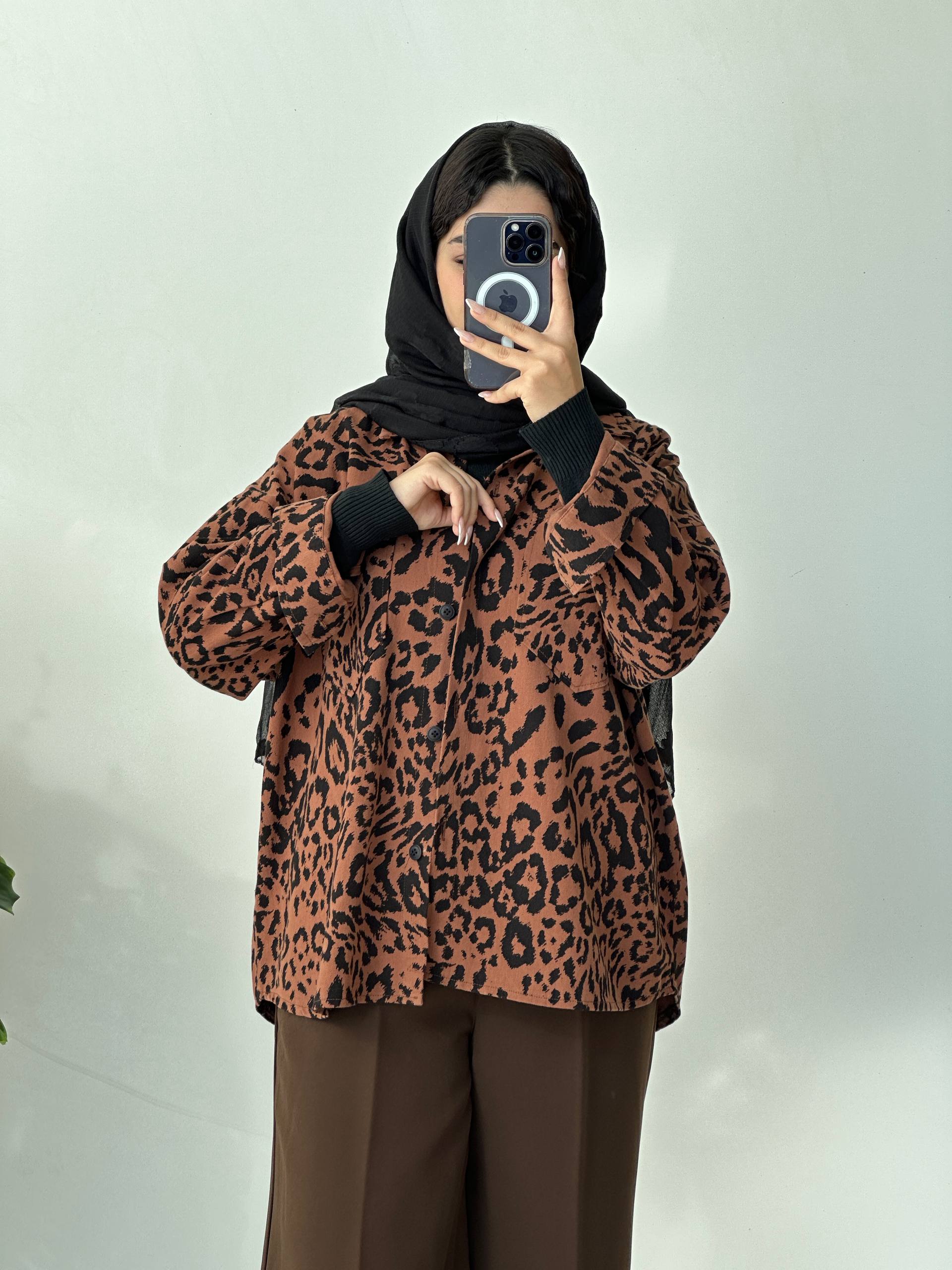 شکت کتان پلنگی زنانه